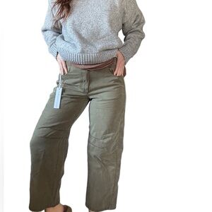 New young fabulous and broke Olive Green wide leg High-Waisted Pants Sz m